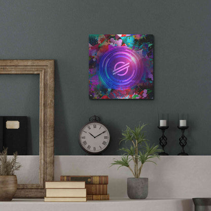 Luxe Metal Art 'XLM Stellar Crypto,' Metal Wall Art,12x12