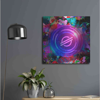 Luxe Metal Art 'XLM Stellar Crypto,' Metal Wall Art,24x24