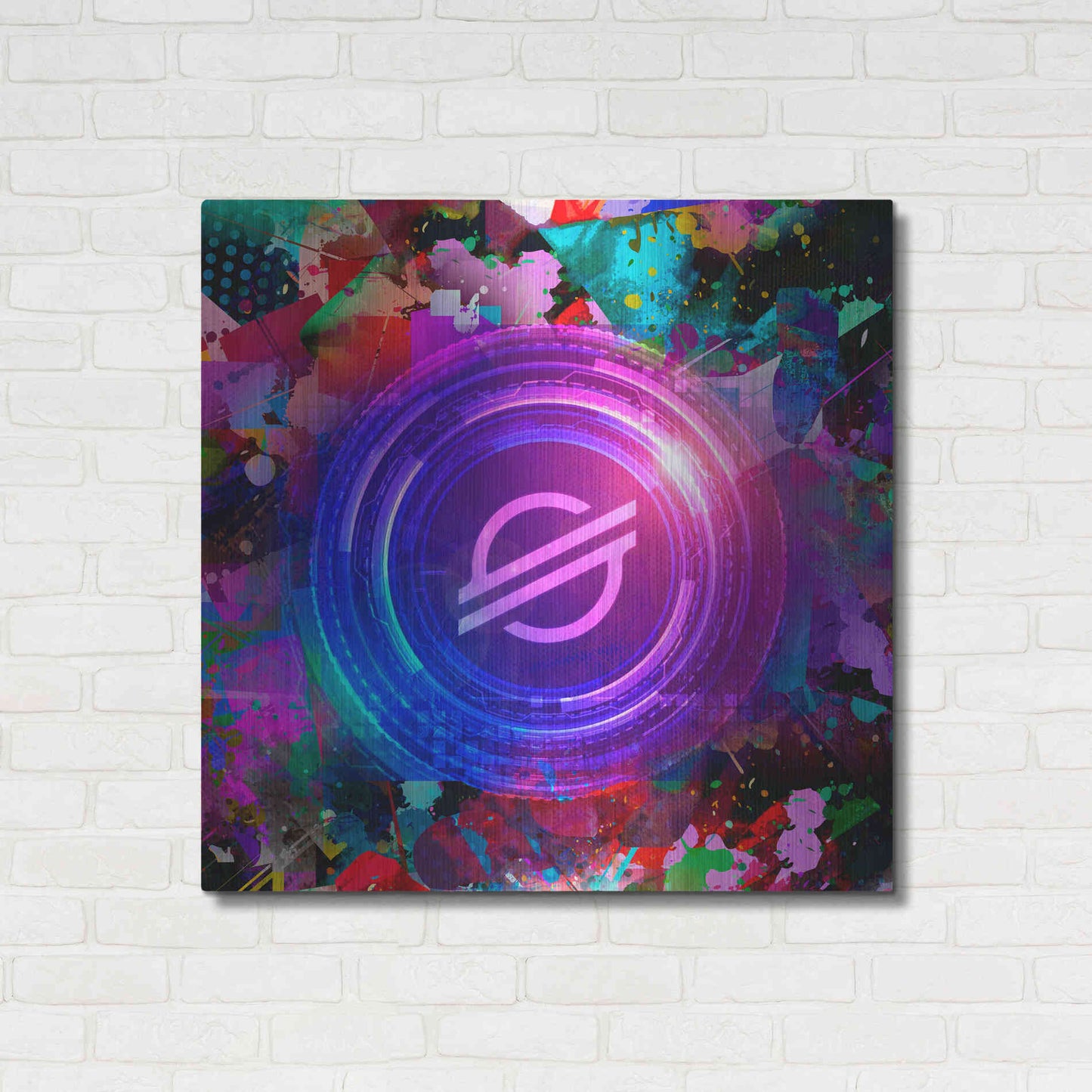 Luxe Metal Art 'XLM Stellar Crypto,' Metal Wall Art,36x36