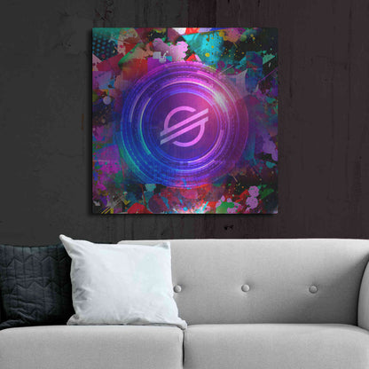 Luxe Metal Art 'XLM Stellar Crypto,' Metal Wall Art,36x36