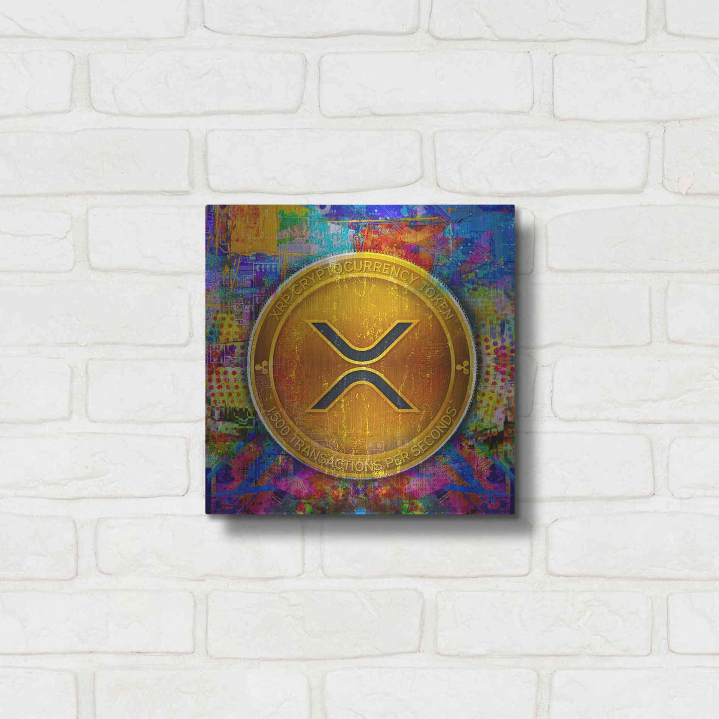 Luxe Metal Art 'XRP Crypto,' Metal Wall Art,12x12