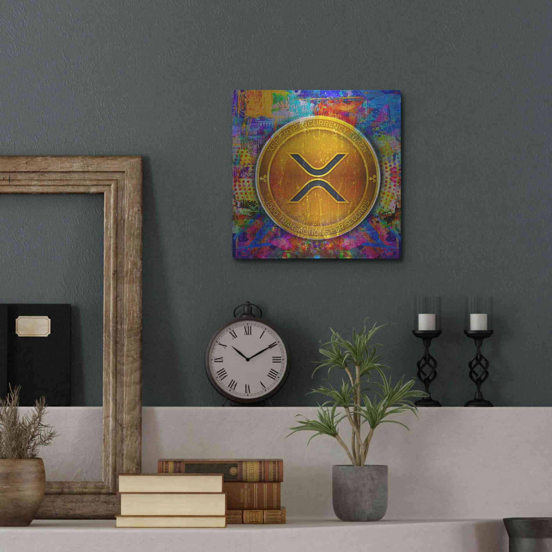 Luxe Metal Art 'XRP Crypto,' Metal Wall Art,12x12