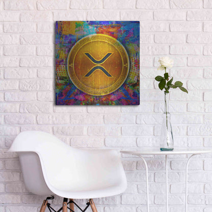 Luxe Metal Art 'XRP Crypto,' Metal Wall Art,24x24