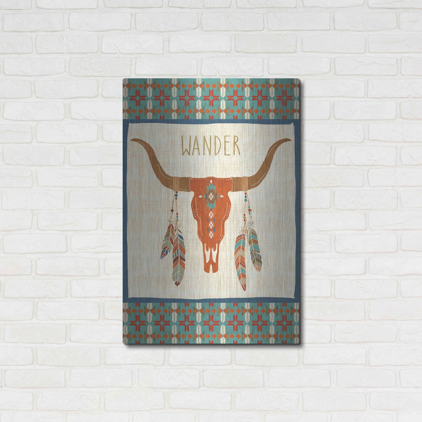 Luxe Metal Art 'Southwest at Heart I FLAG' by Veronique Charron, Metal Wall Art,24x36