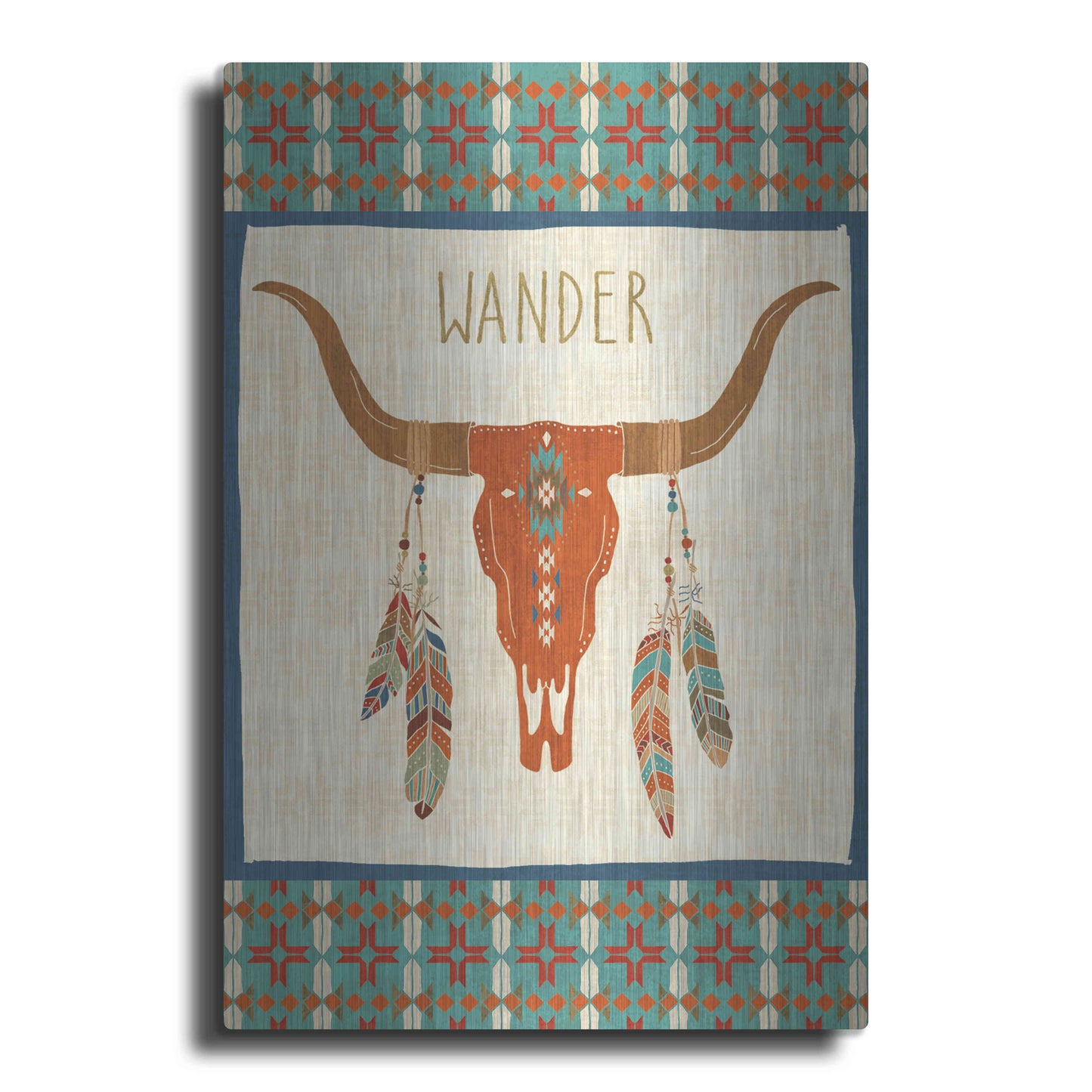 Luxe Metal Art 'Southwest at Heart I FLAG' by Veronique Charron, Metal Wall Art