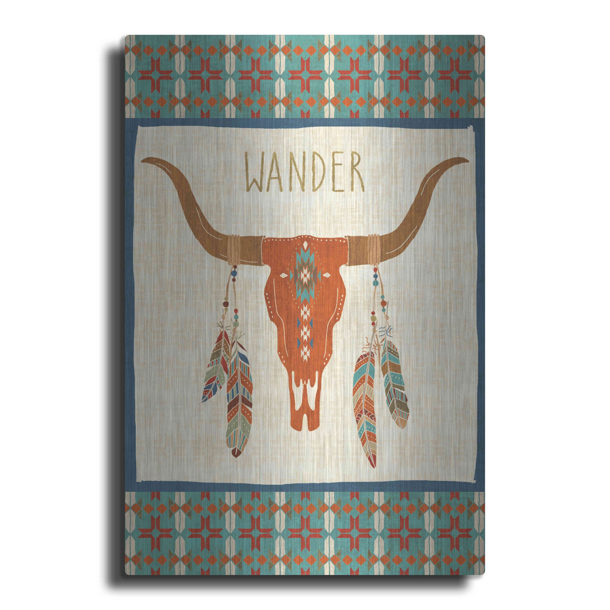 Luxe Metal Art 'Southwest at Heart I FLAG' by Veronique Charron, Metal Wall Art