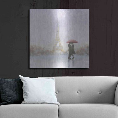 Luxe Metal Art 'Eiffel Romance' by Marco Fabiano, Metal Wall Art,36x36