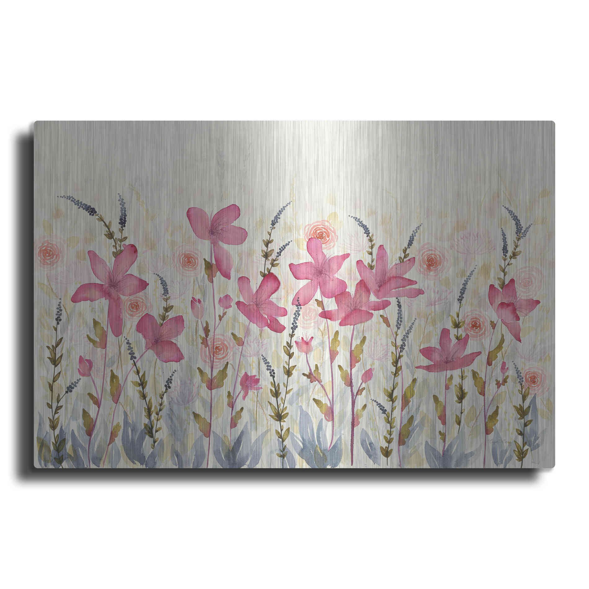 Luxe Metal Art 'Watercolor Garden' by Elyse DeNeige, Metal Wall Art