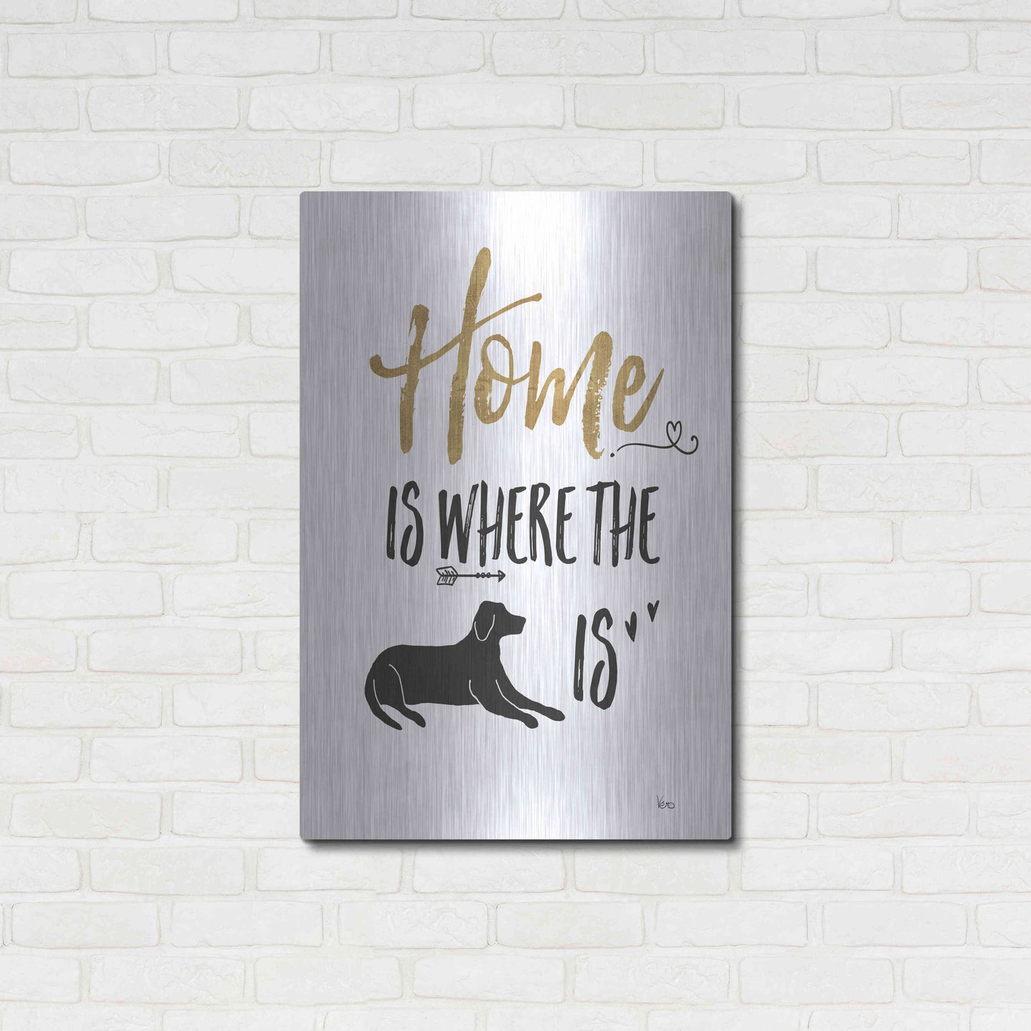 Luxe Metal Art 'Pet Love I' by Veronique Charron, Metal Wall Art,24x36