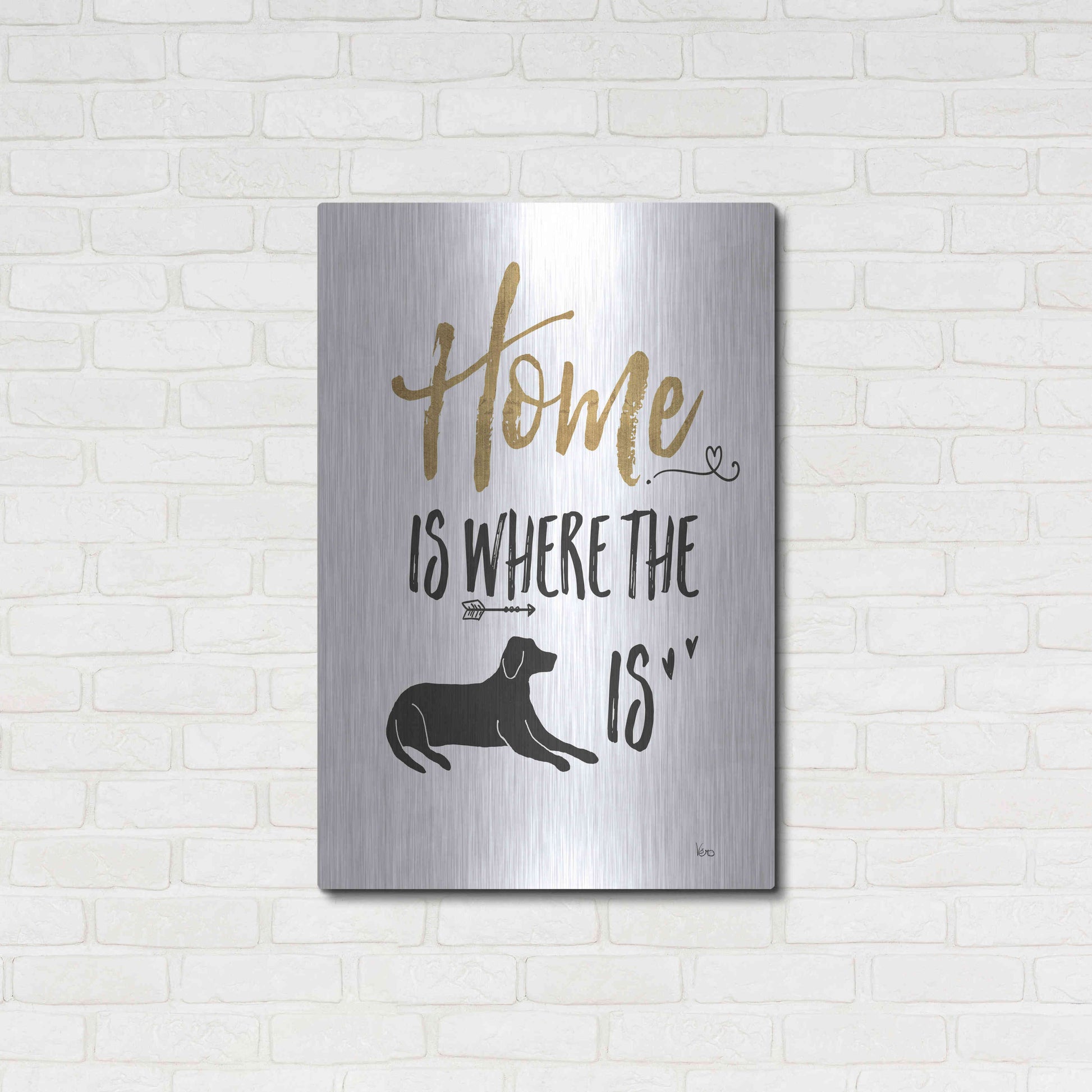 Luxe Metal Art 'Pet Love I' by Veronique Charron, Metal Wall Art,24x36