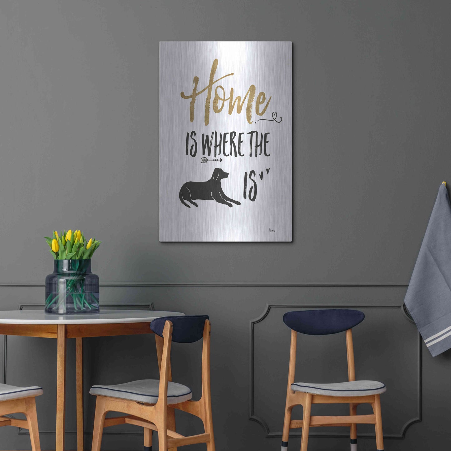 Luxe Metal Art 'Pet Love I' by Veronique Charron, Metal Wall Art,24x36