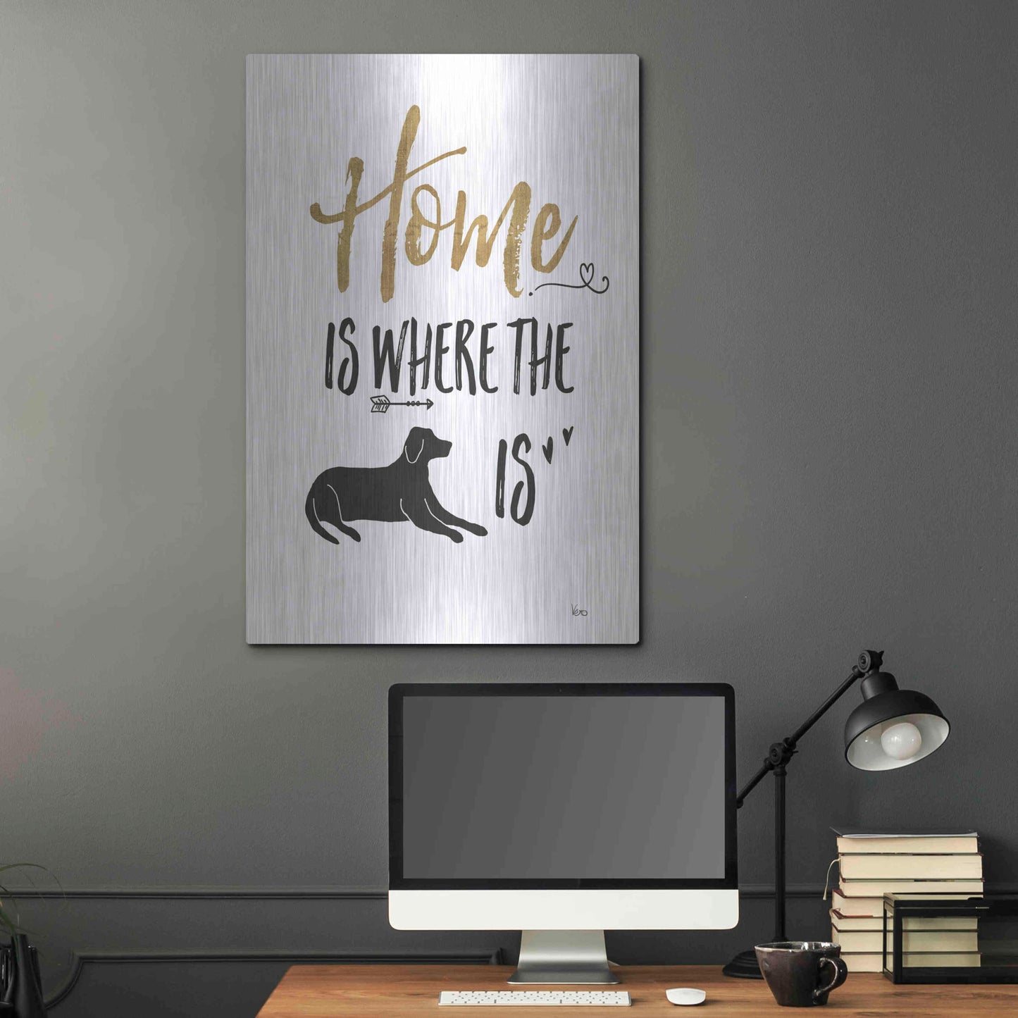 Luxe Metal Art 'Pet Love I' by Veronique Charron, Metal Wall Art,24x36