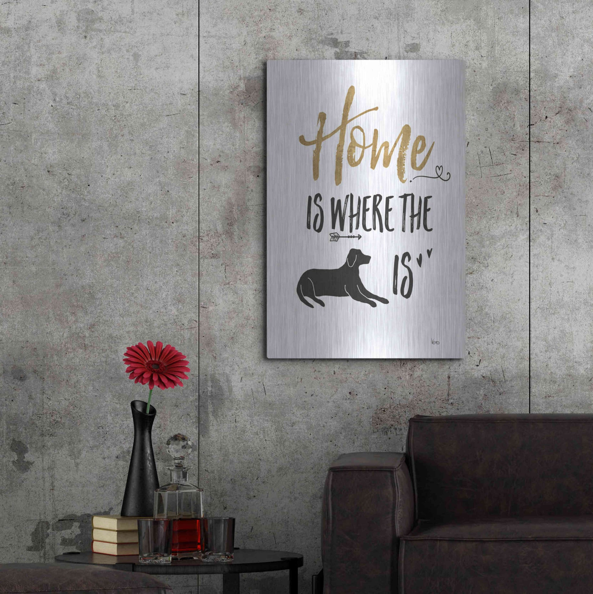 Luxe Metal Art 'Pet Love I' by Veronique Charron, Metal Wall Art,24x36