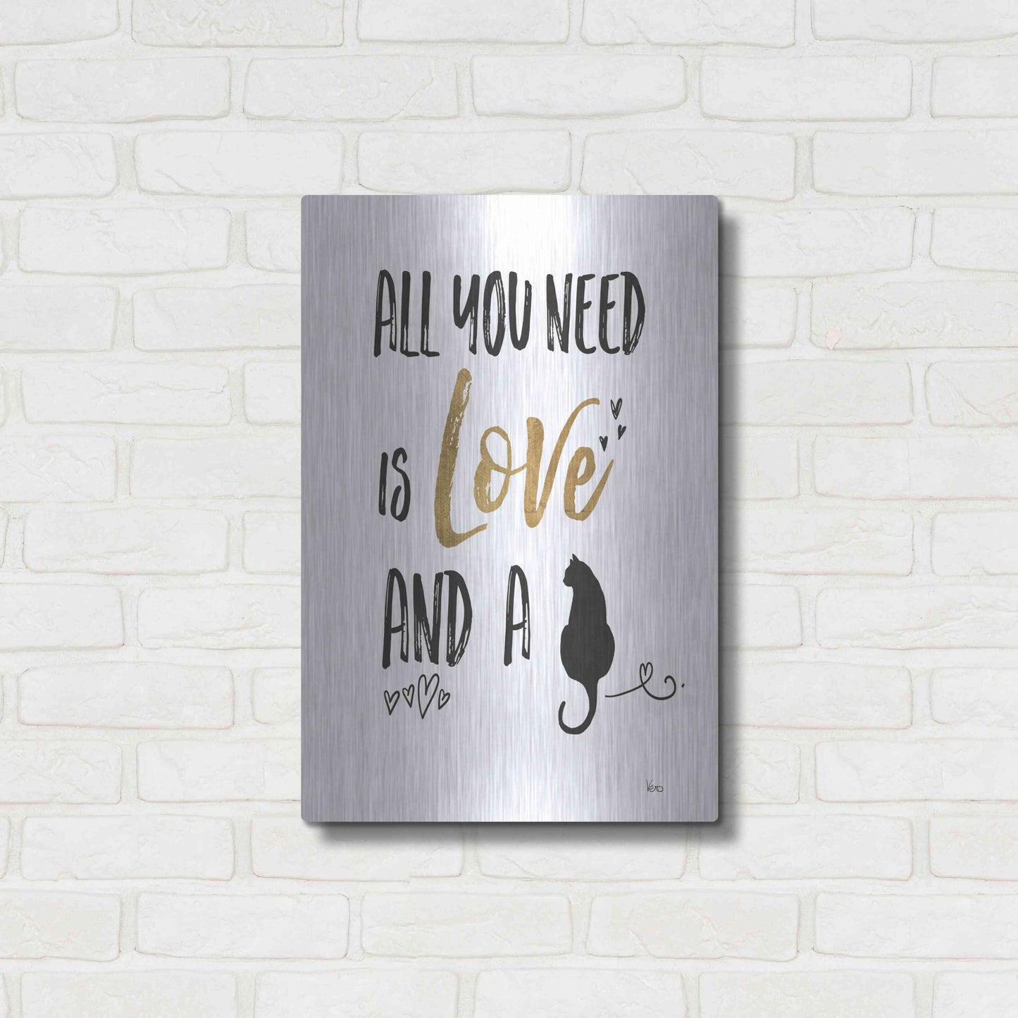 Luxe Metal Art 'Pet Love IV' by Veronique Charron, Metal Wall Art,16x24