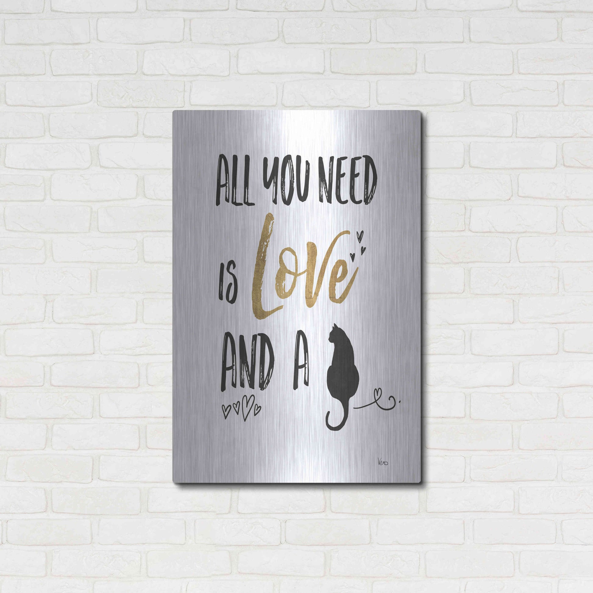 Luxe Metal Art 'Pet Love IV' by Veronique Charron, Metal Wall Art,24x36