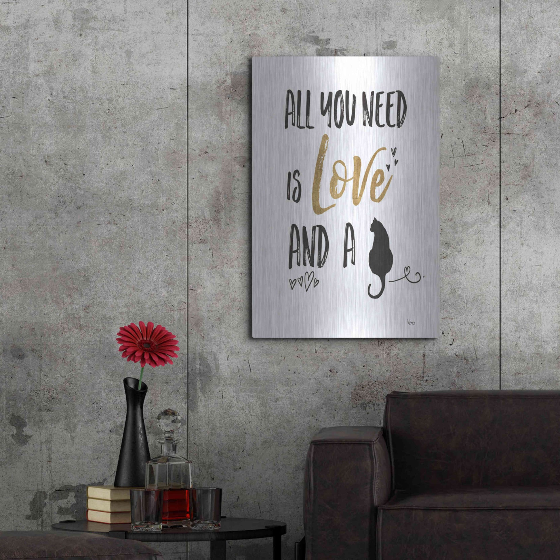 Luxe Metal Art 'Pet Love IV' by Veronique Charron, Metal Wall Art,24x36