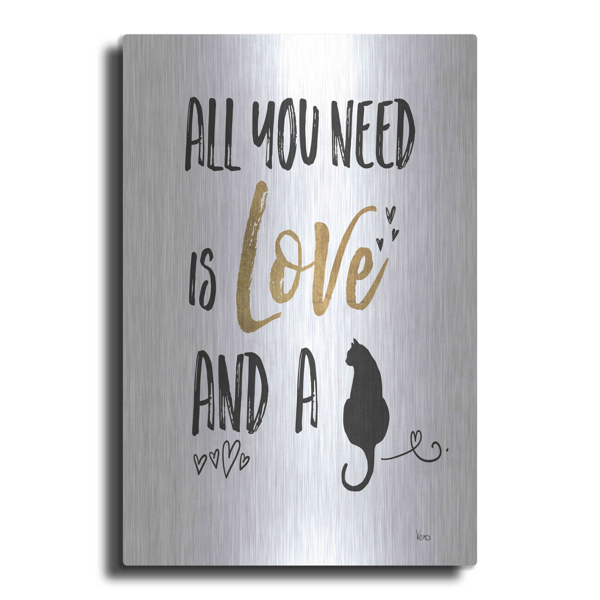 Luxe Metal Art 'Pet Love IV' by Veronique Charron, Metal Wall Art