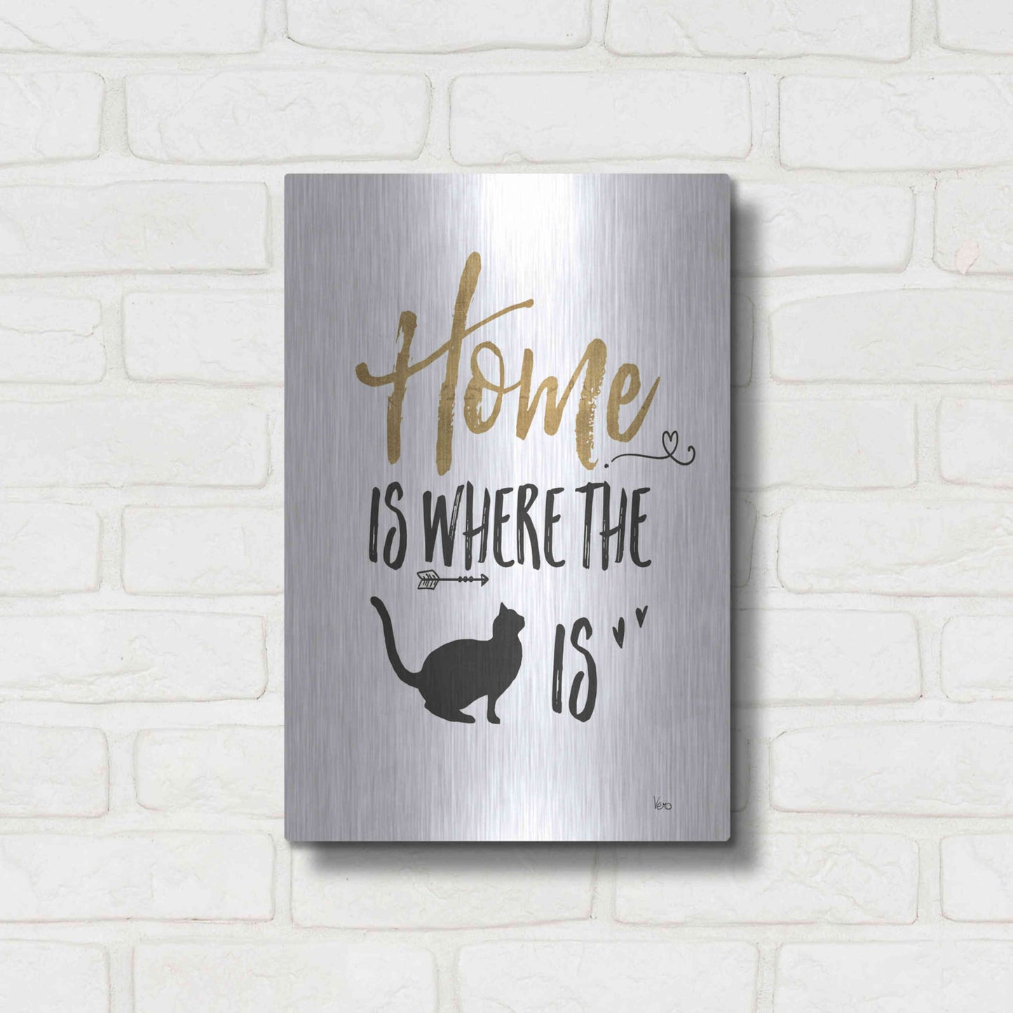 Luxe Metal Art 'Pet Love III' by Veronique Charron, Metal Wall Art,12x16