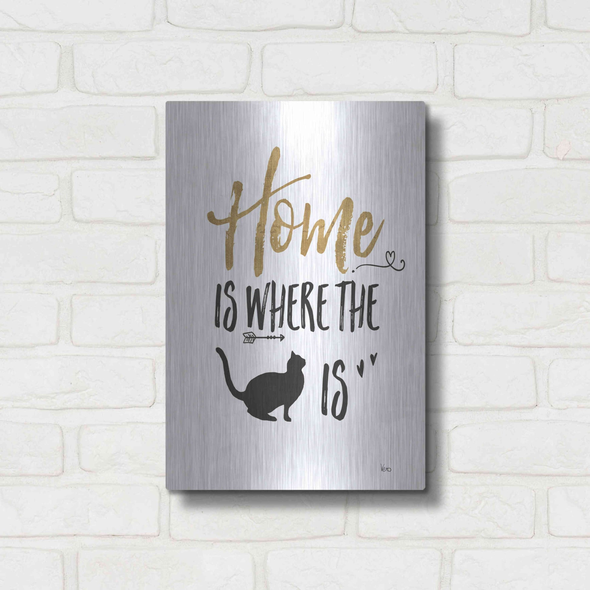 Luxe Metal Art 'Pet Love III' by Veronique Charron, Metal Wall Art,12x16