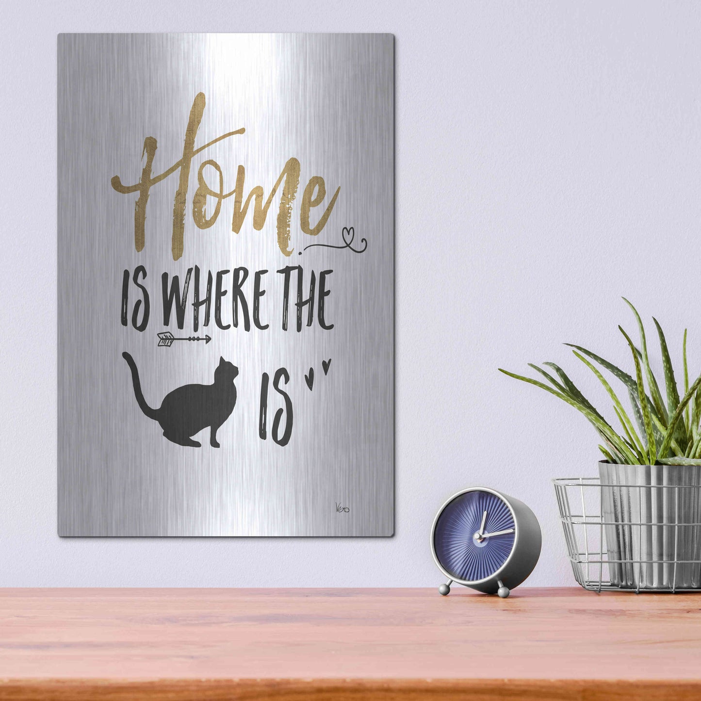 Luxe Metal Art 'Pet Love III' by Veronique Charron, Metal Wall Art,12x16