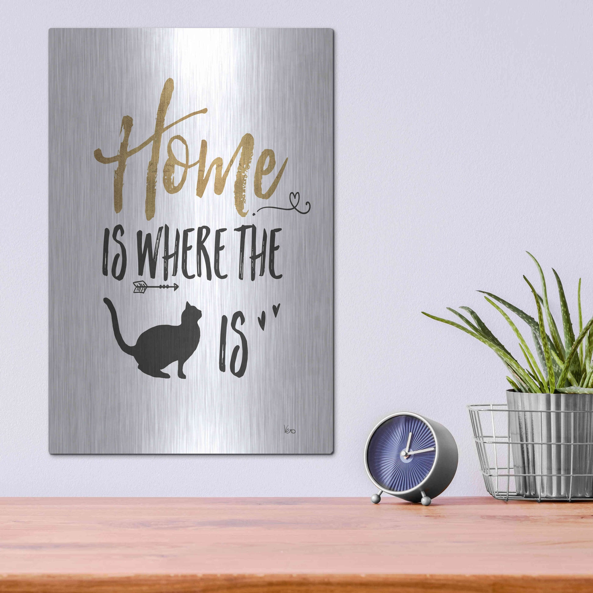 Luxe Metal Art 'Pet Love III' by Veronique Charron, Metal Wall Art,12x16