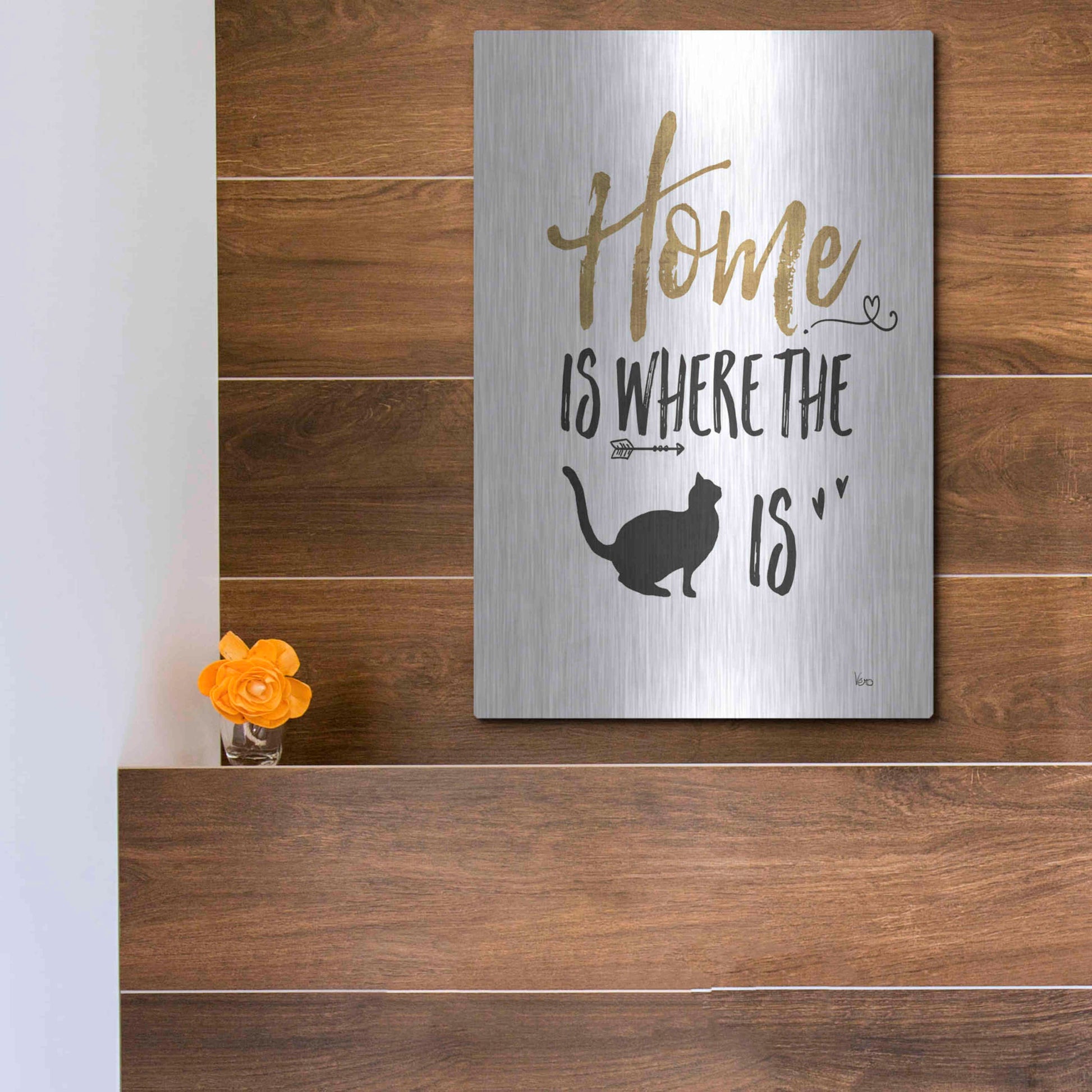 Luxe Metal Art 'Pet Love III' by Veronique Charron, Metal Wall Art,12x16