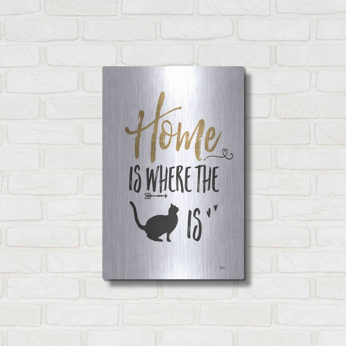 Luxe Metal Art 'Pet Love III' by Veronique Charron, Metal Wall Art,16x24