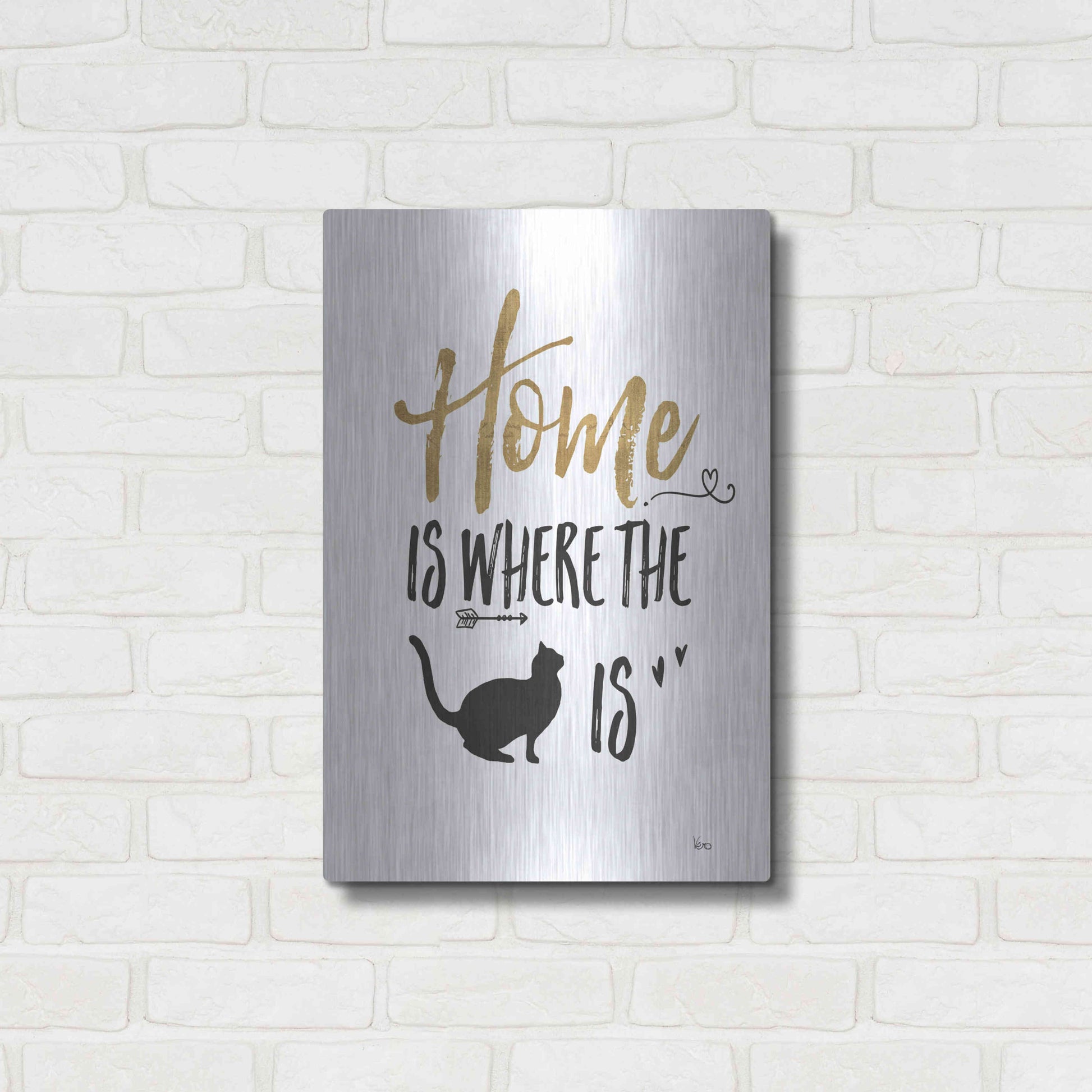 Luxe Metal Art 'Pet Love III' by Veronique Charron, Metal Wall Art,16x24