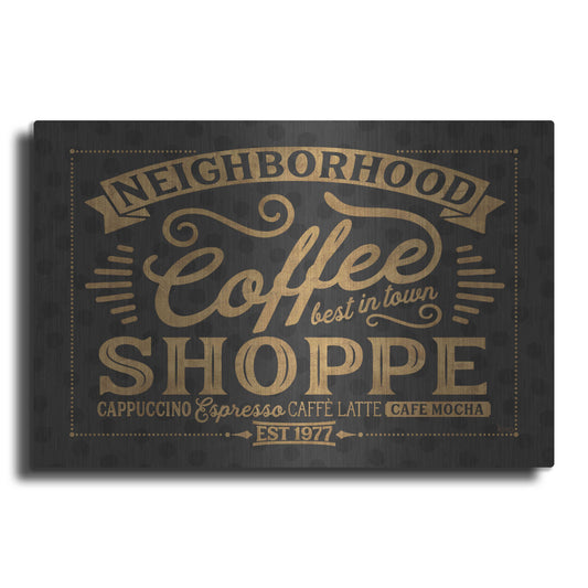 Luxe Metal Art 'Coffee and Friends IV' by Veronique Charron, Metal Wall Art