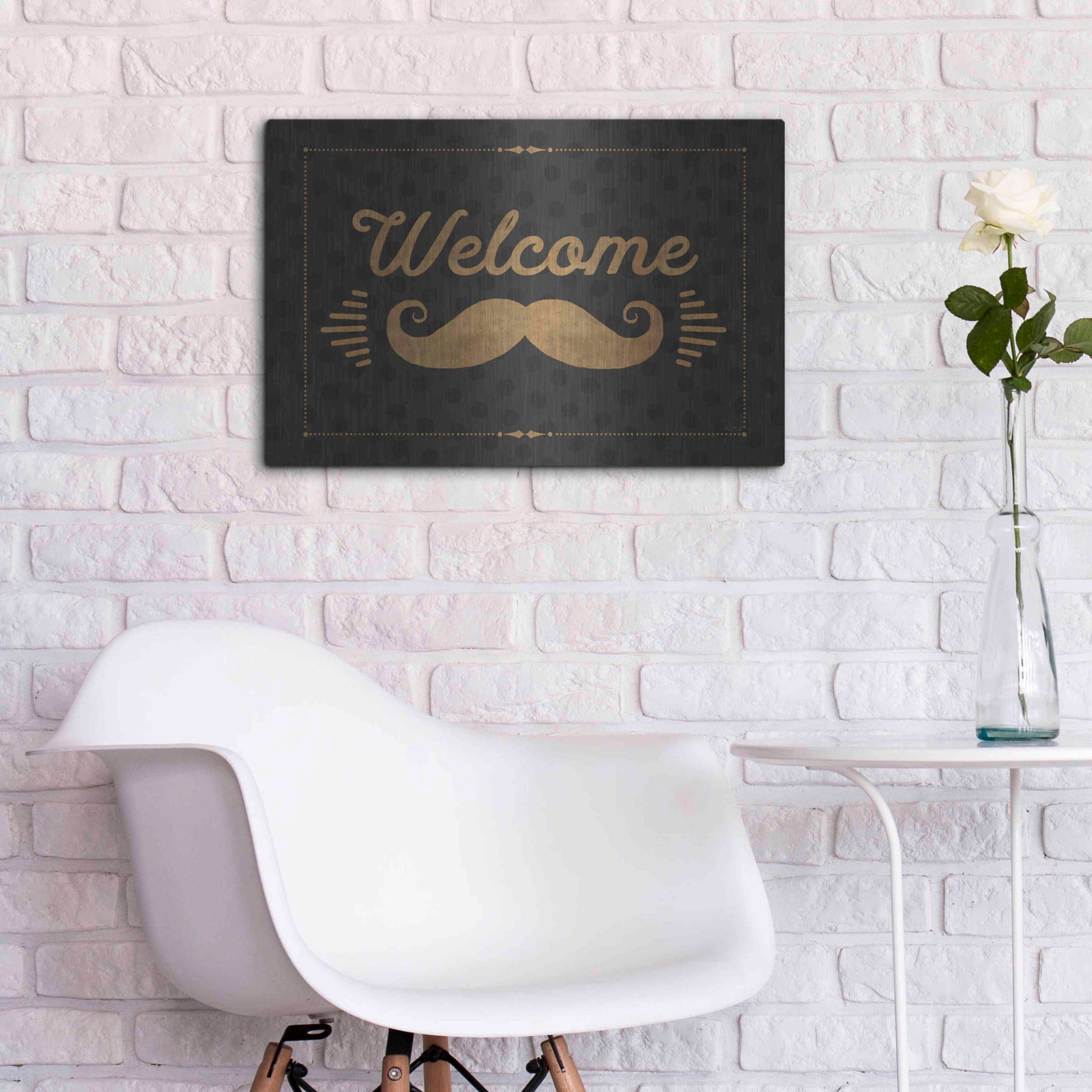 Luxe Metal Art 'Coffee and Friends V' by Veronique Charron, Metal Wall Art,24x16