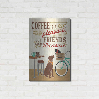 Luxe Metal Art 'Coffee and Friends II' by Veronique Charron, Metal Wall Art,24x36