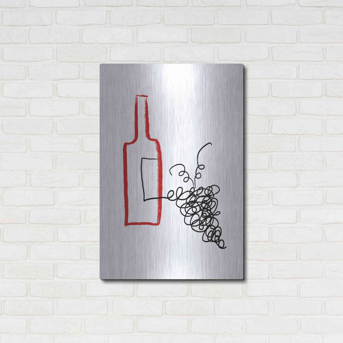 Luxe Metal Art 'A Good Wine' by Cesare Bellassai, Metal Wall Art,24x36