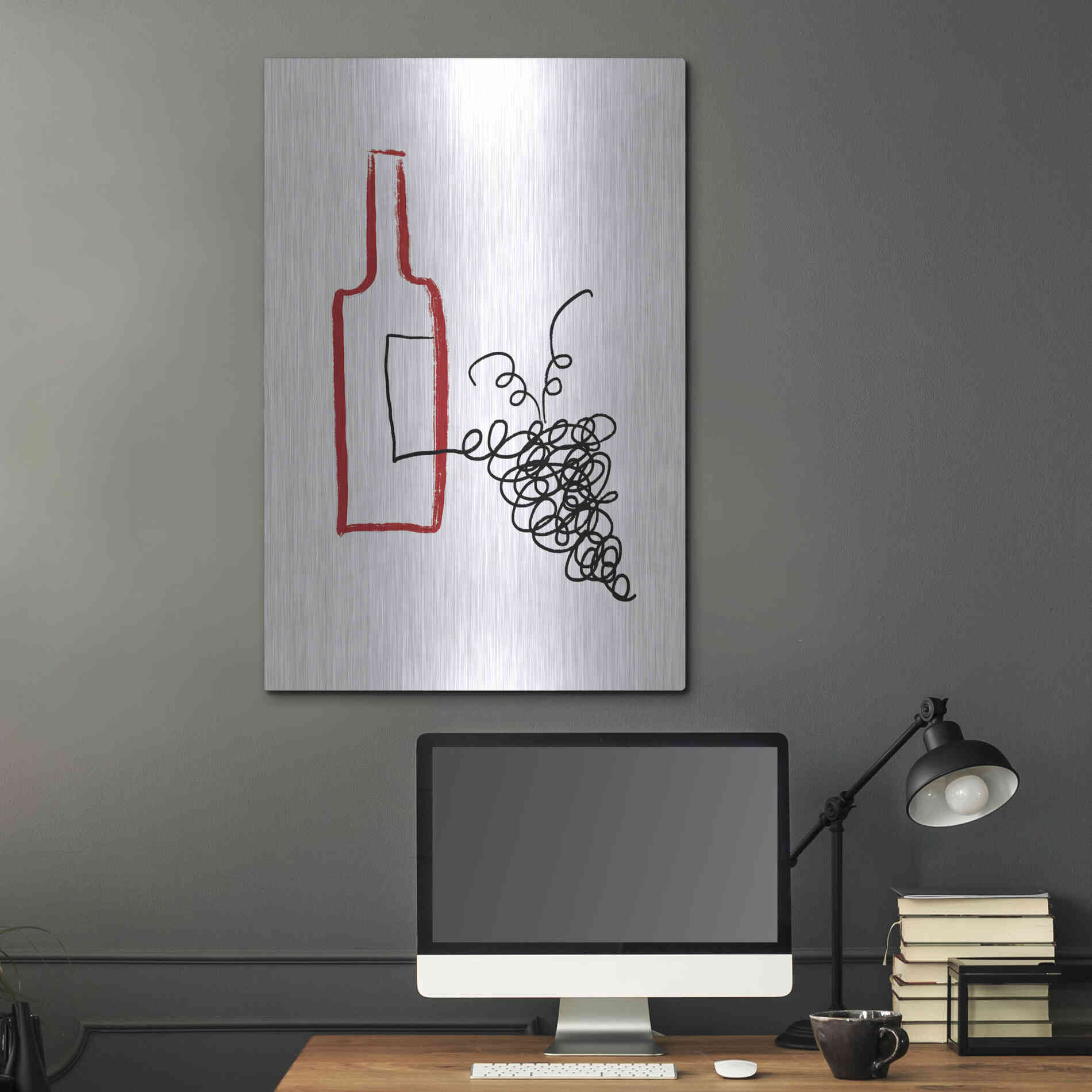 Luxe Metal Art 'A Good Wine' by Cesare Bellassai, Metal Wall Art,24x36