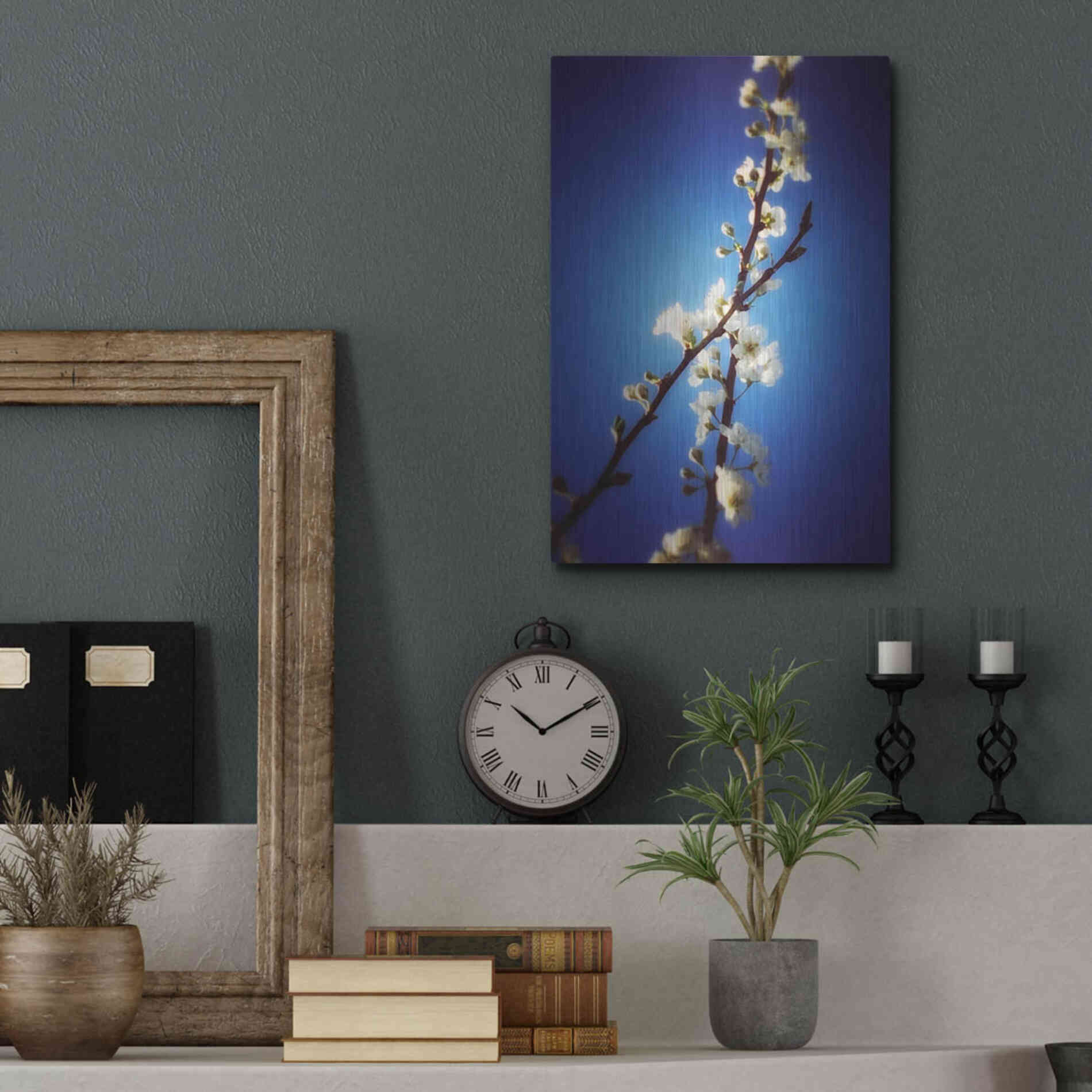 Luxe Metal Art 'Almost Blue' by Cesare Bellassai, Metal Wall Art,12x16