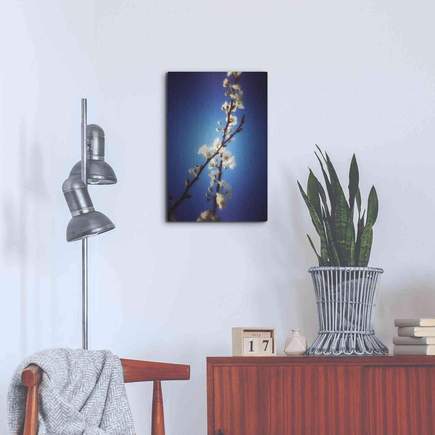 Luxe Metal Art 'Almost Blue' by Cesare Bellassai, Metal Wall Art,16x24