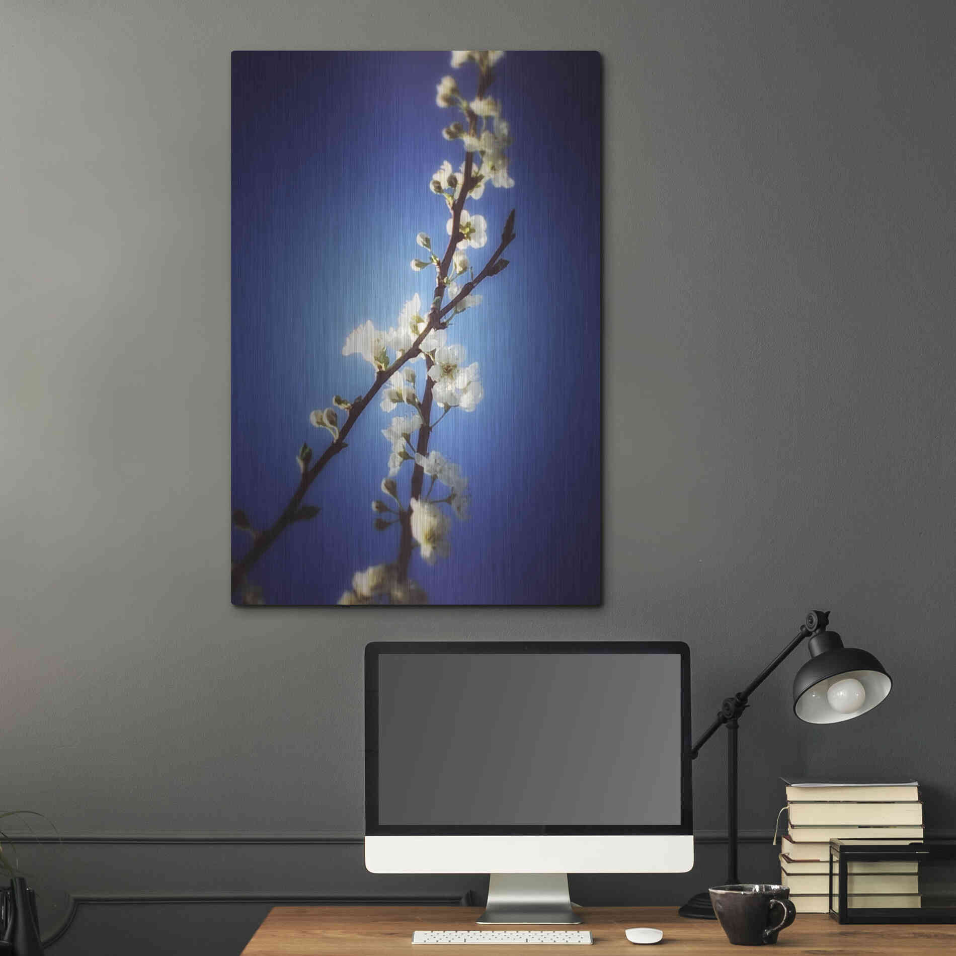 Luxe Metal Art 'Almost Blue' by Cesare Bellassai, Metal Wall Art,24x36