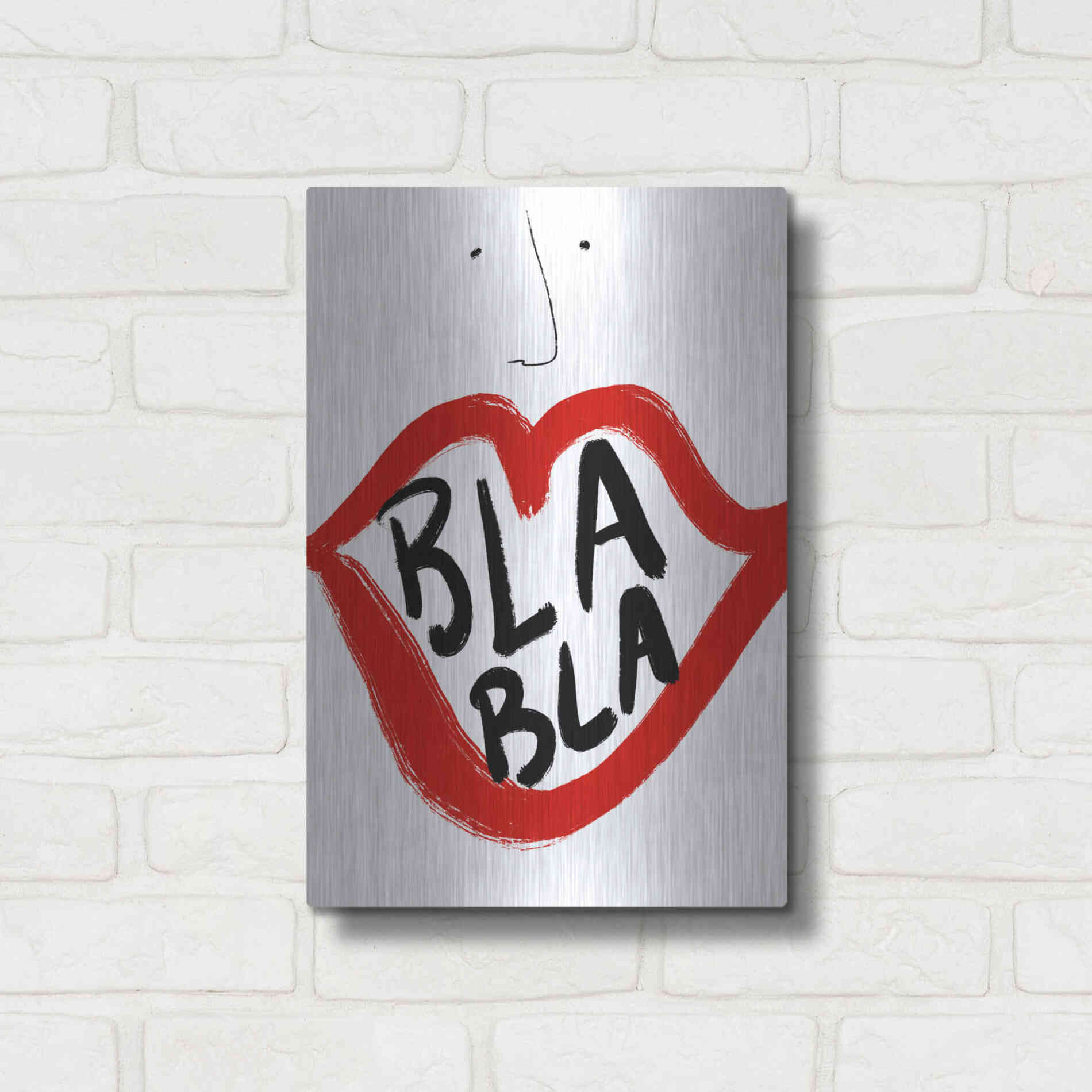 Luxe Metal Art 'Bla Bla' by Cesare Bellassai, Metal Wall Art,12x16