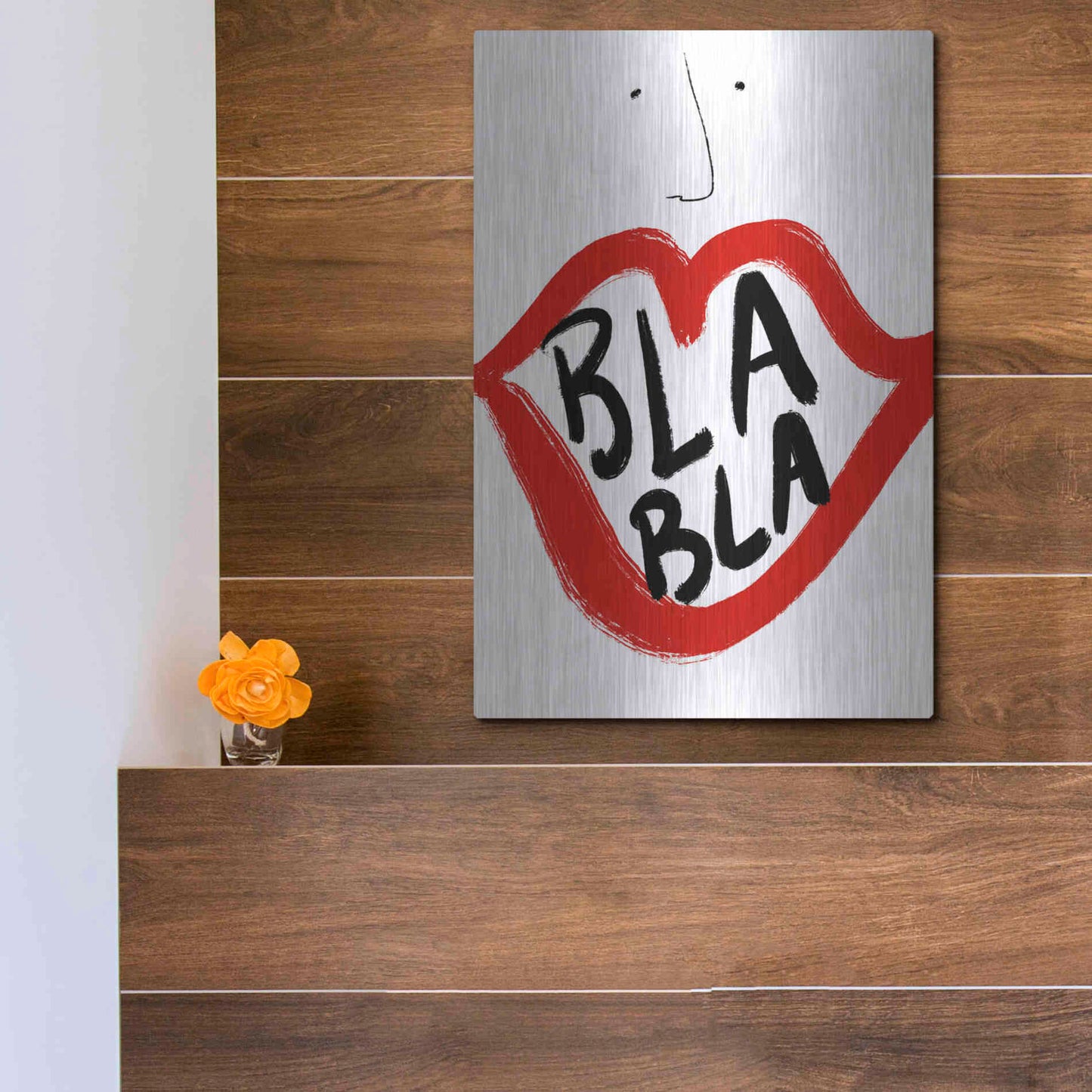 Luxe Metal Art 'Bla Bla' by Cesare Bellassai, Metal Wall Art,12x16