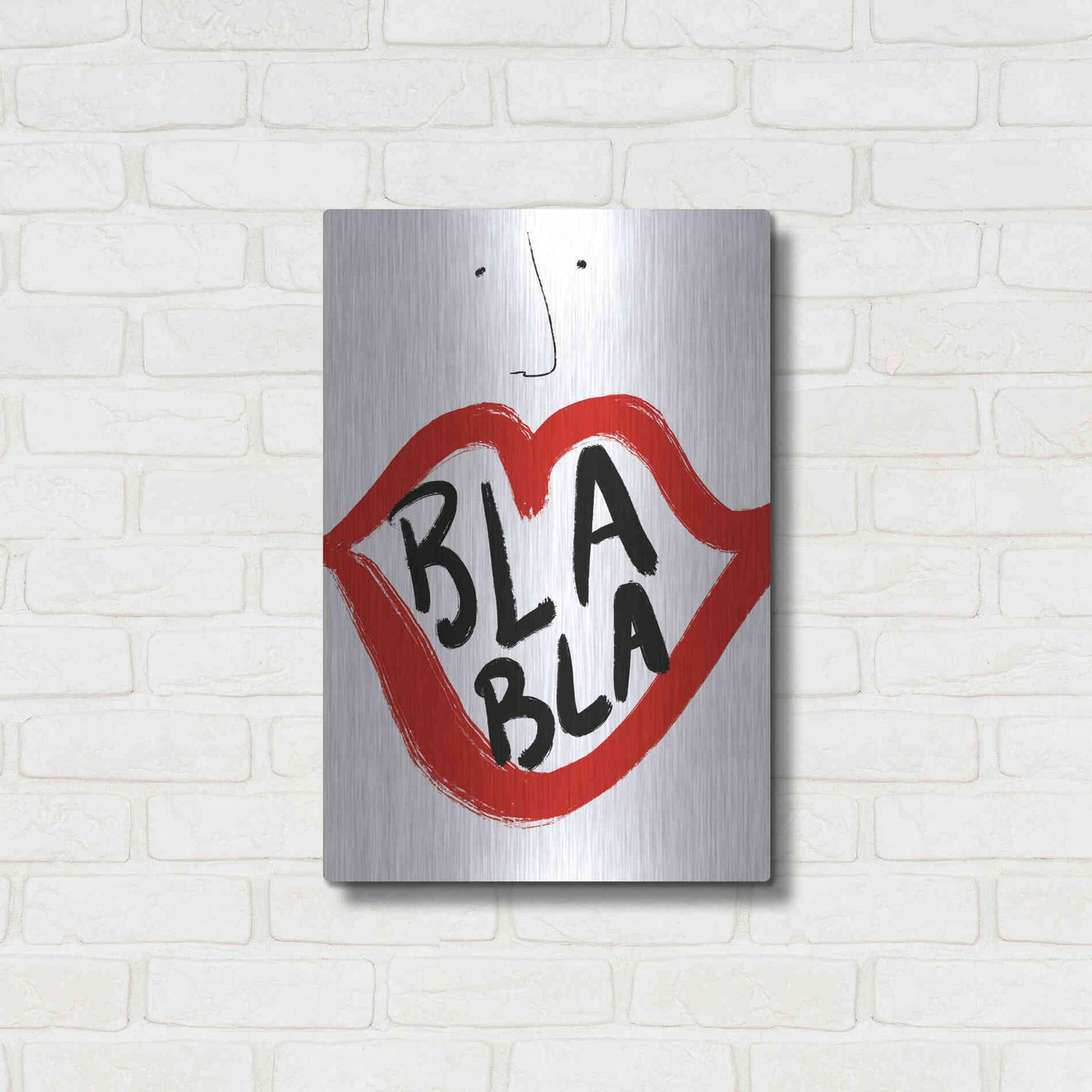 Luxe Metal Art 'Bla Bla' by Cesare Bellassai, Metal Wall Art,16x24