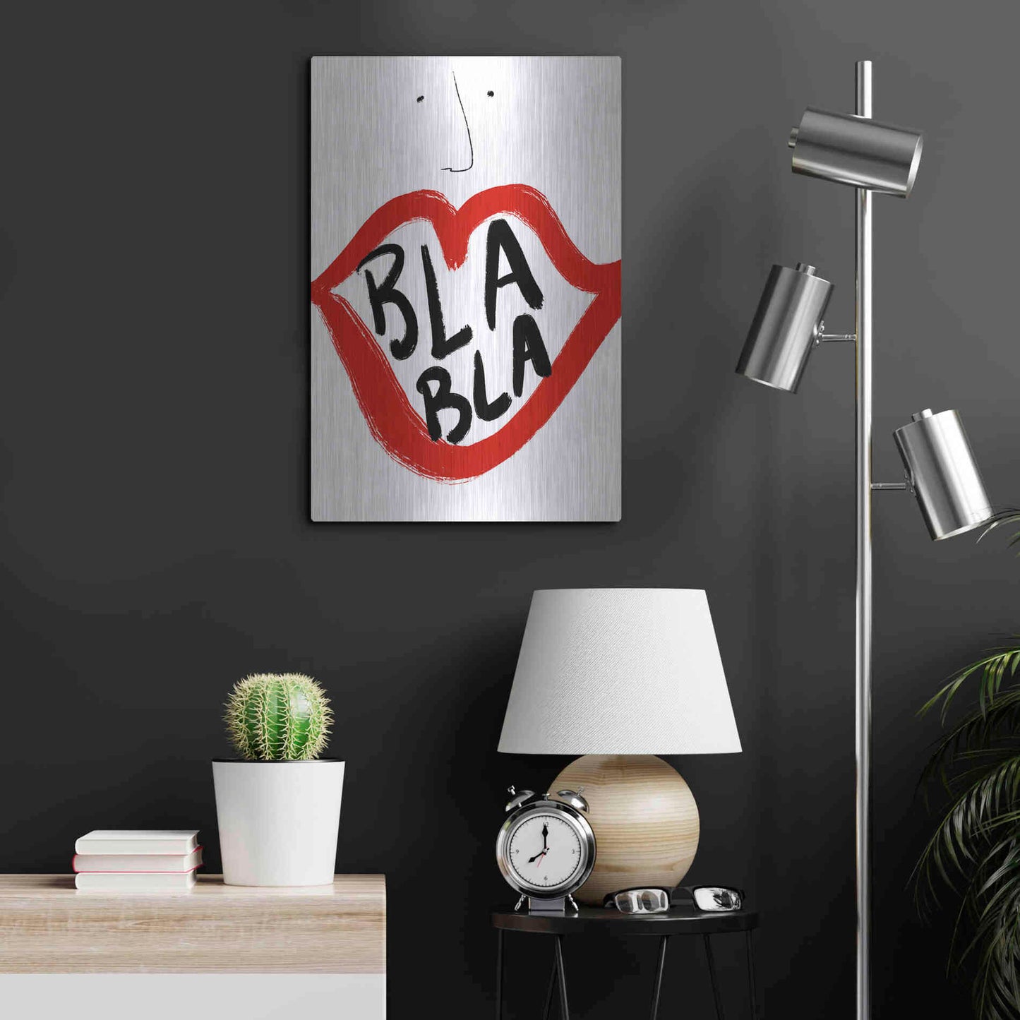 Luxe Metal Art 'Bla Bla' by Cesare Bellassai, Metal Wall Art,16x24