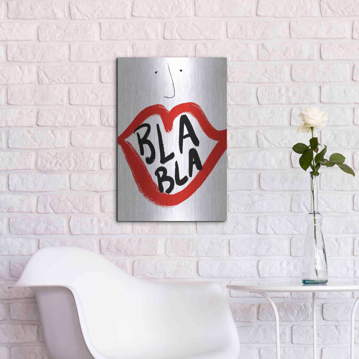 Luxe Metal Art 'Bla Bla' by Cesare Bellassai, Metal Wall Art,16x24