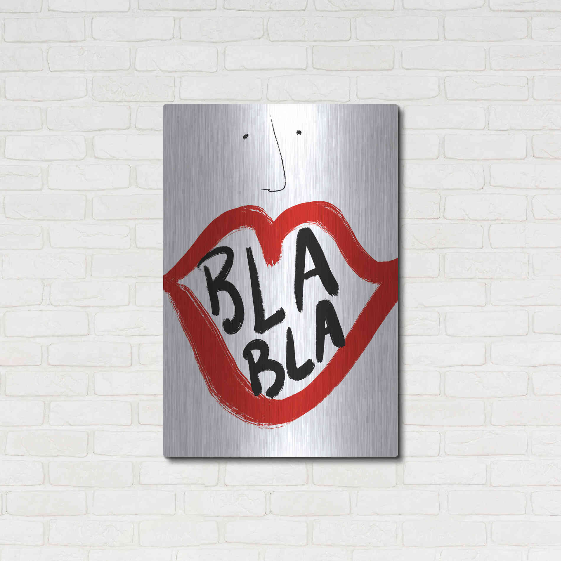 Luxe Metal Art 'Bla Bla' by Cesare Bellassai, Metal Wall Art,24x36