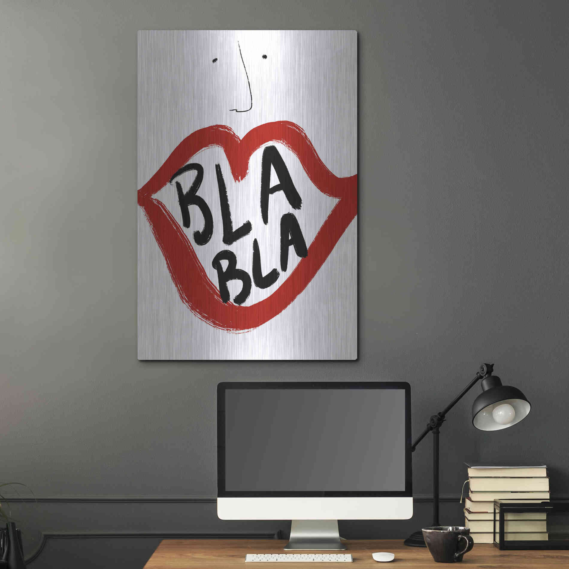 Luxe Metal Art 'Bla Bla' by Cesare Bellassai, Metal Wall Art,24x36