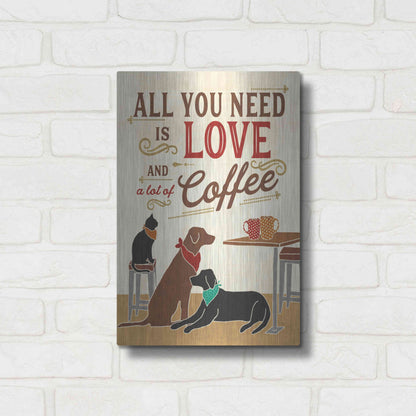 Luxe Metal Art 'Coffee and Friends III' by Veronique Charron, Metal Wall Art,12x16