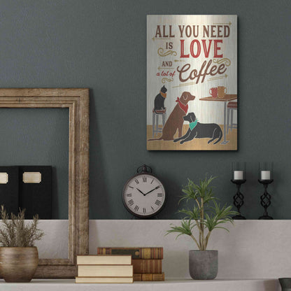 Luxe Metal Art 'Coffee and Friends III' by Veronique Charron, Metal Wall Art,12x16