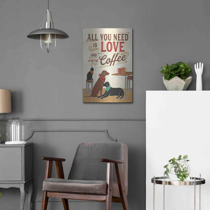 Luxe Metal Art 'Coffee and Friends III' by Veronique Charron, Metal Wall Art,16x24