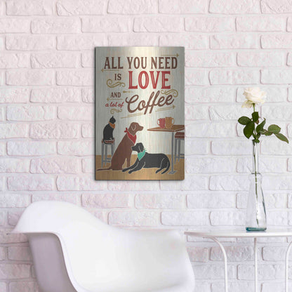 Luxe Metal Art 'Coffee and Friends III' by Veronique Charron, Metal Wall Art,16x24