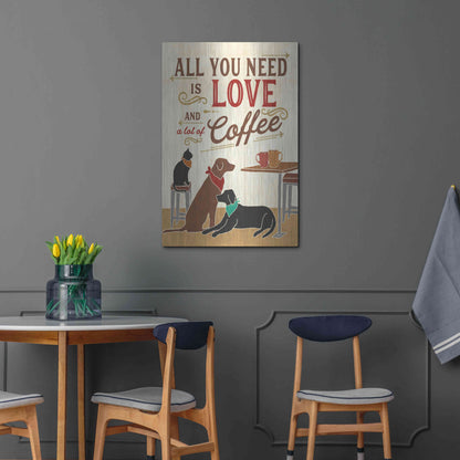 Luxe Metal Art 'Coffee and Friends III' by Veronique Charron, Metal Wall Art,24x36