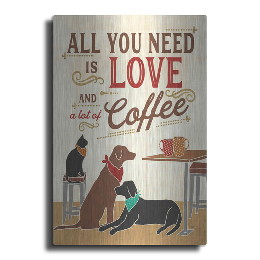 Luxe Metal Art 'Coffee and Friends III' by Veronique Charron, Metal Wall Art