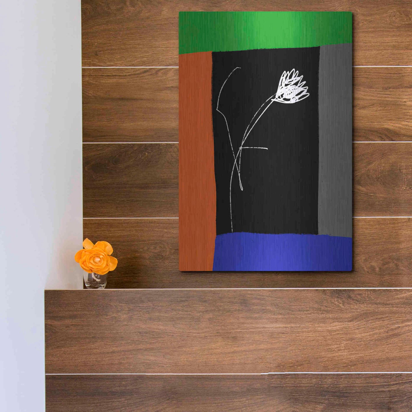 Luxe Metal Art 'Flower Of Freedom' by Cesare Bellassai, Metal Wall Art,12x16